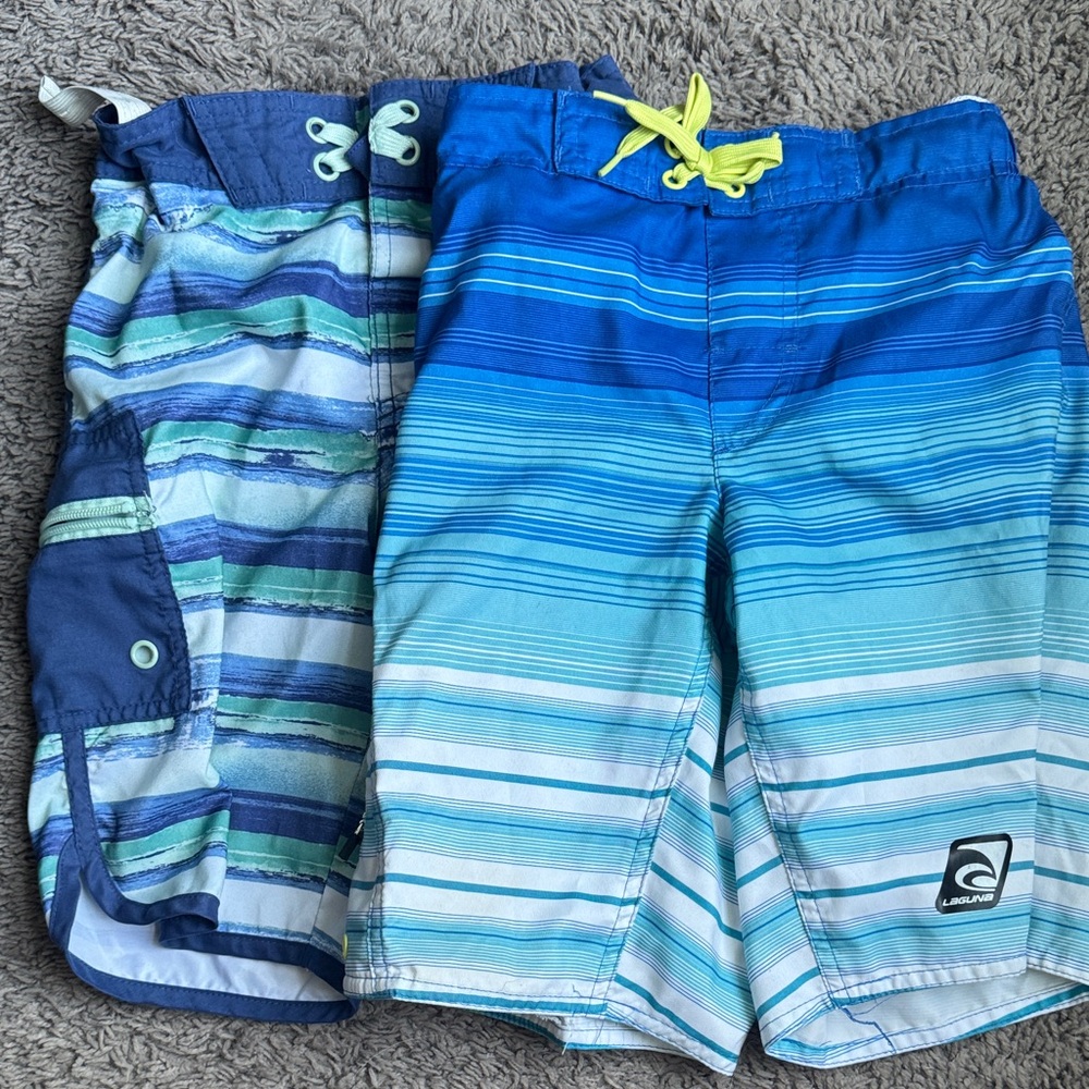 art class Blue/Green Striped suit size 8 and Laguna blues striped suit size 10